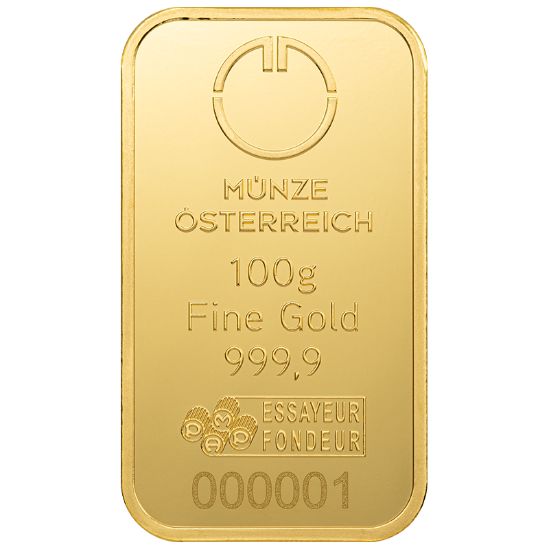 Goldbarren 100g Münze Österreich