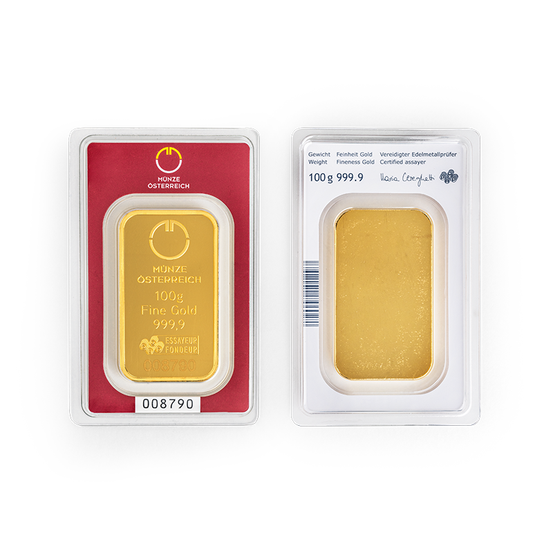 Goldbarren 100g Münze Österreich