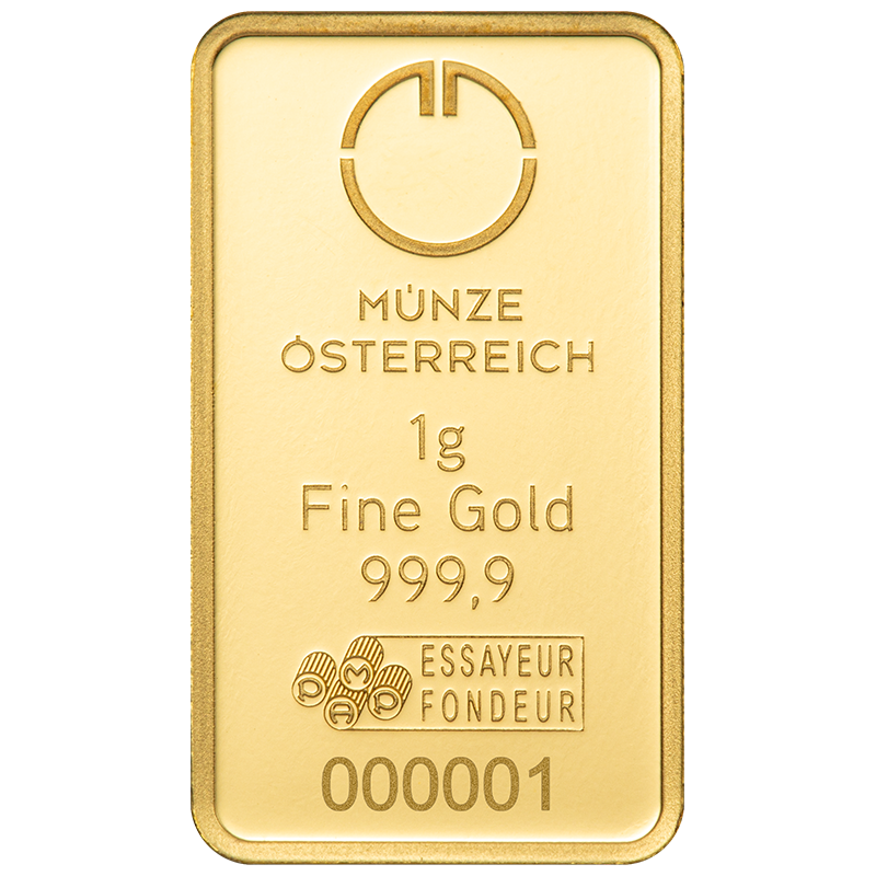 Gold bar 1g Austrian Mint