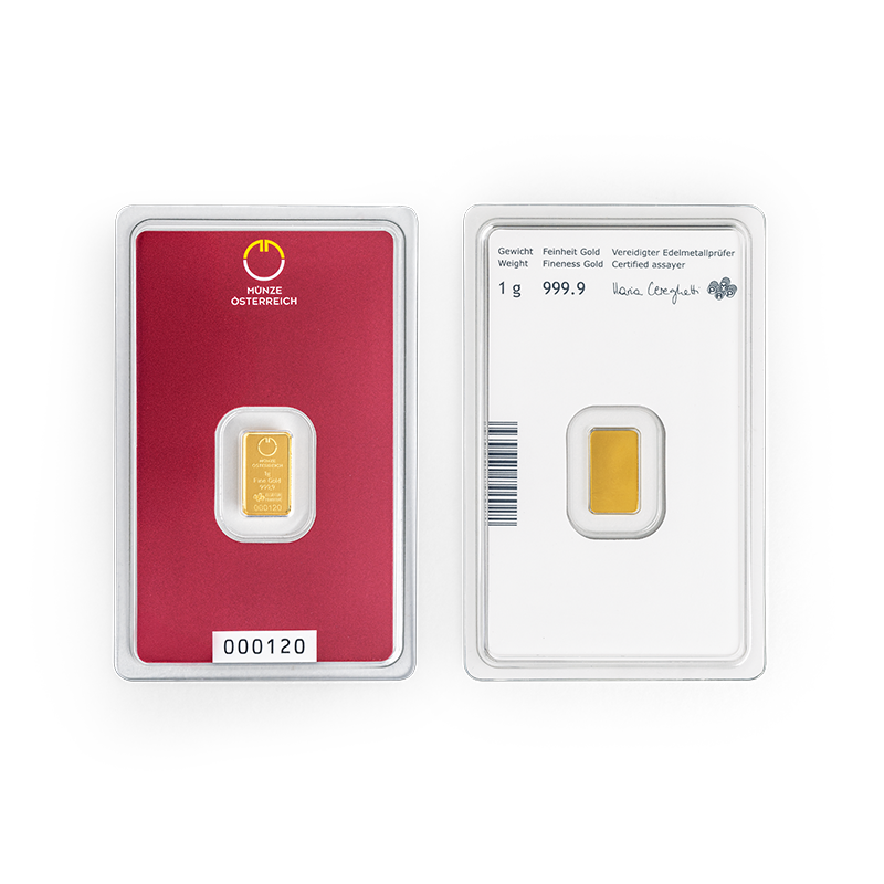 Gold bar 1g Austrian Mint