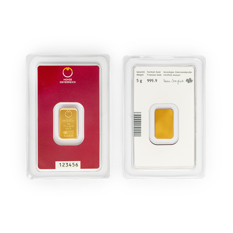 Gold bar 5g Austrian Mint