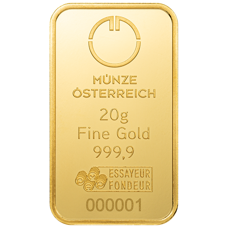 Gold bar 20g Austrian Mint
