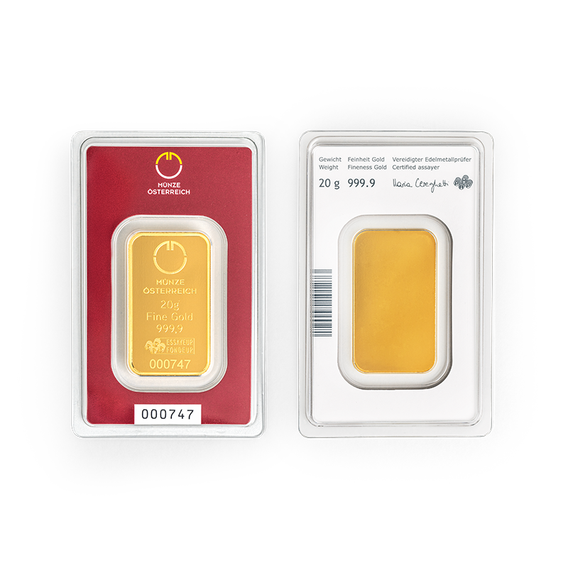 Gold bar 20g Austrian Mint