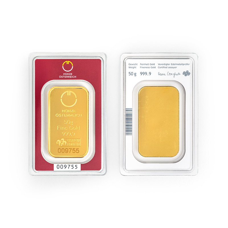 Gold bar 50g Austrian Mint